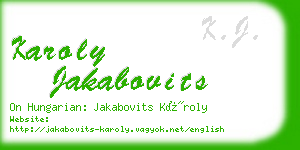 karoly jakabovits business card
